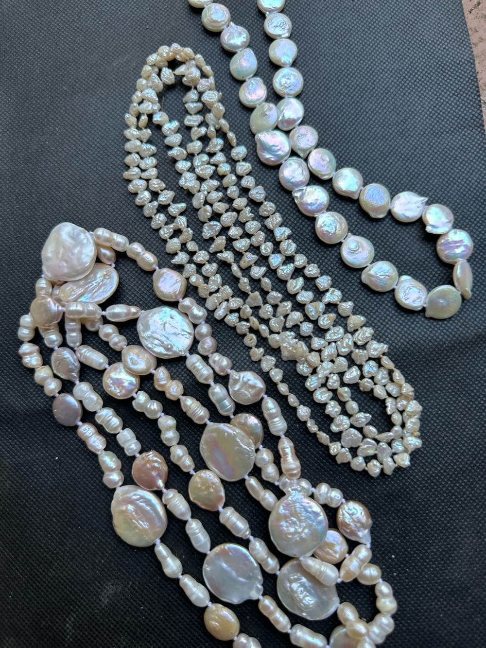 Freshwater Baroque Pearl choker and two opera length freshwater pearls